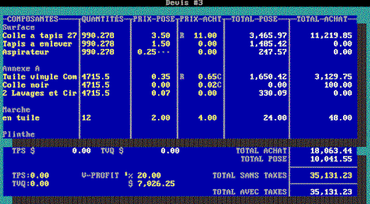 Logiciel d'estimation Mysoft